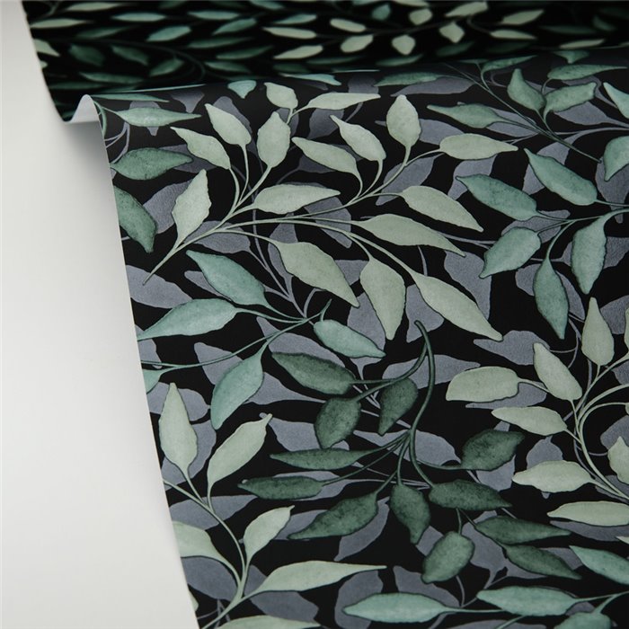 Caselio|Papier peint motif feuilles vert émeraude|Papier Peint