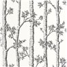 Caselio|Papier peint arbres noir et blanc, style scandinave|Floral