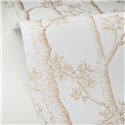 Caselio|Beige tree engraving wallpaper, minimalist style|Wallpaper