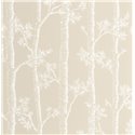 Caselio|Papel pintado minimalista beige con árboles en otoño|Floral