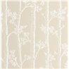 Caselio|Papel pintado minimalista beige con árboles en otoño|Floral