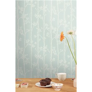 Papeldecor|Unique Moroccan landscape wallpaper in white, black and blue|Wallpaper 2