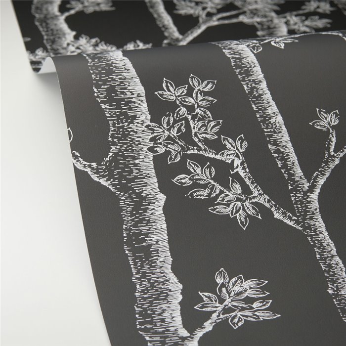 Caselio|Elegant wallpaper with engraved autumn trees|Floral