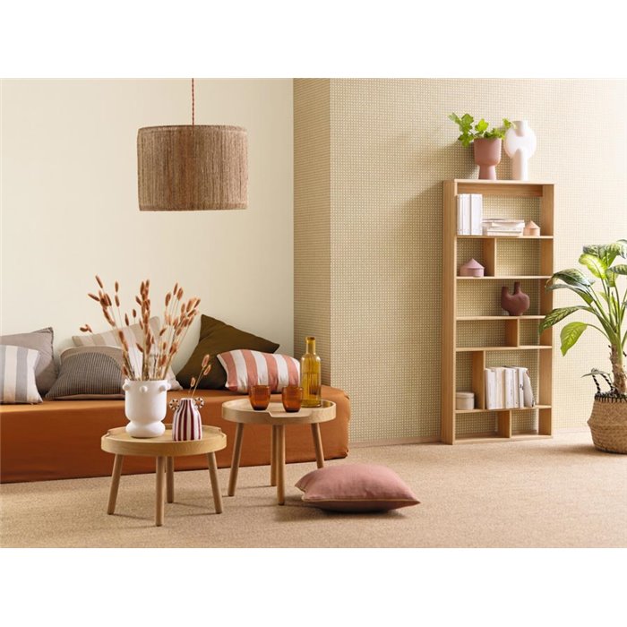 Caselio|Helle Töne Tapete fürs Wohnzimmer mit Raphia-Effekt|Tapeten