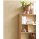 Caselio|Papier peint treillis d’osier tressé beige|Imitation Raphia