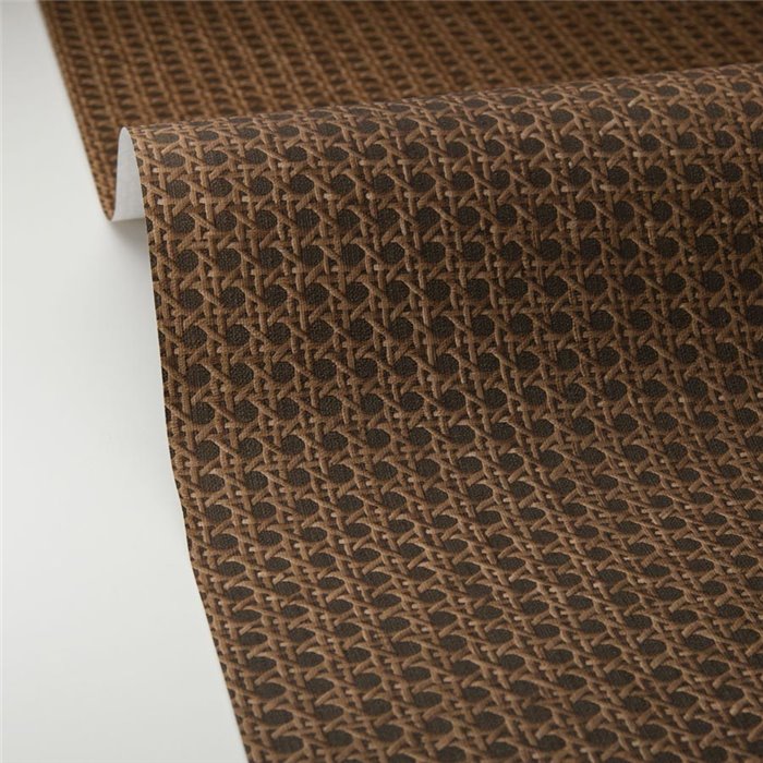 Caselio|Geflochtene Weidentapete Kupferbraun|Raffiaimitation