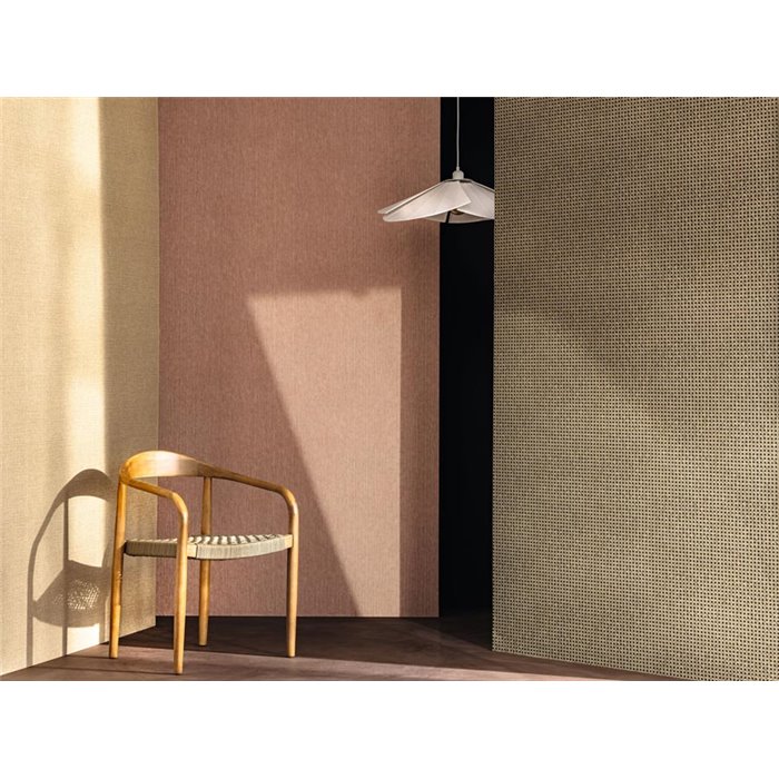 Caselio|Black braided wicker mesh wallpaper|Raffia Imitation