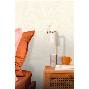 Caselio|Florale Wohnzimmertapete mit braunem Blattmuster|Tapeten 2
