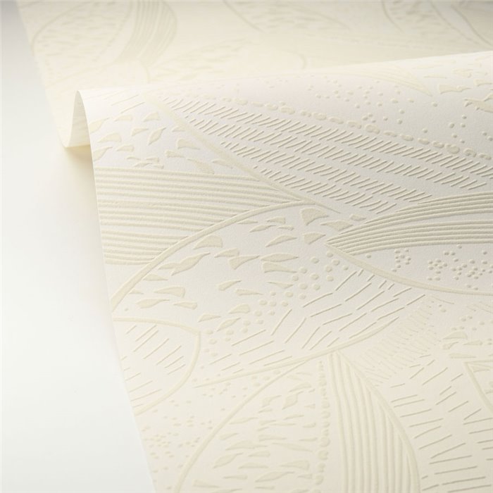 Caselio|Modern white leaf composition wallpaper|Wallpaper