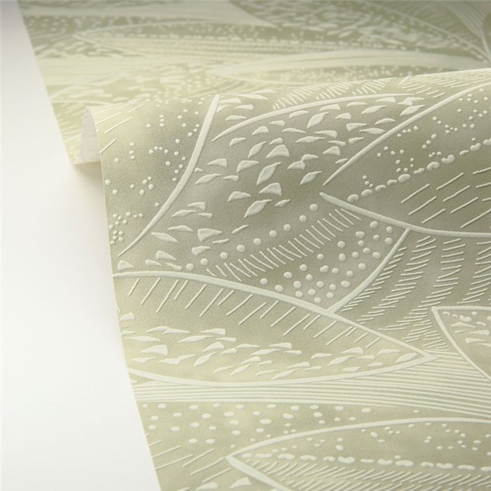 Caselio|Papel pintado floral hojas verde ideal para comedor|Papel Pintado
