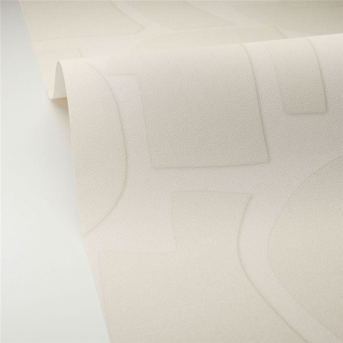 Caselio|Papel pintado geométrico efecto 3D blanco|Papel Pintado