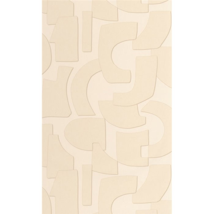 Caselio|Papier peint géométrique 3D beige clair|Papier Peint