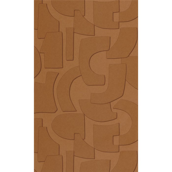 Caselio|Terracotta trompe-l’œil geometric 3D wallpaper|Wallpaper