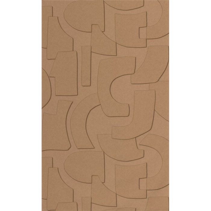 Papel pintado geométrico 3D marrón para salón moderno - Caselio Origine 106052099