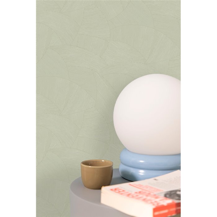 Caselio|Abstrakte grüne Tapete mit verschlungenen Formen|Tapeten