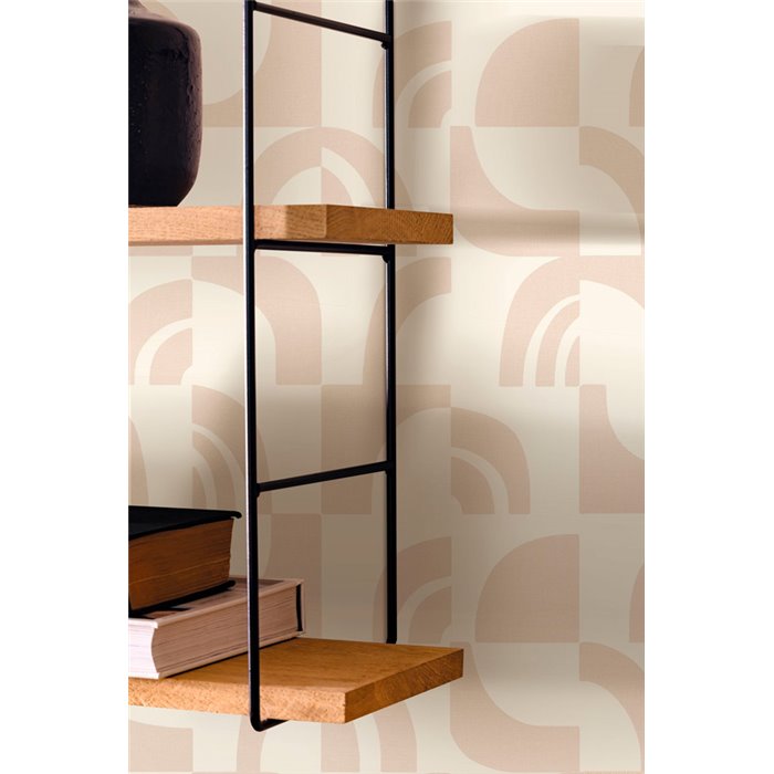 Caselio|Geometrische beige Tapete im skandinavischen Stil|Tapeten