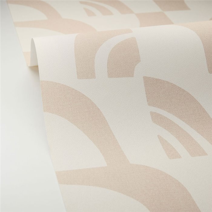 Caselio|Papel pintado geométrico beige estilo escandinavo|Papel Pintado