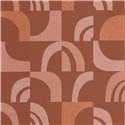 Caselio|Papier peint moderne design géométrique terracotta|Papier Peint