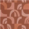 Caselio|Papier peint moderne design géométrique terracotta|Papier Peint