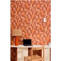 Caselio|Papier peint moderne design géométrique terracotta|Papier Peint