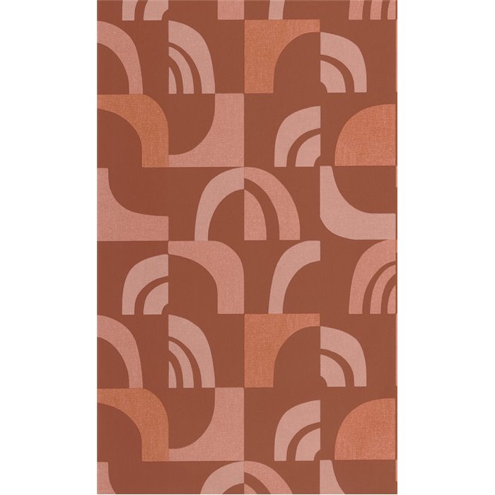 Caselio|Modern terracotta geometric design wallpaper|Wallpaper