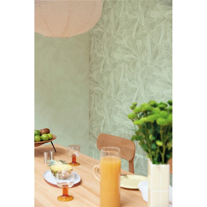 Caselio|Aqua green stucco limewash wallpaper|Stucco Imitation