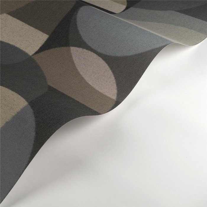 Casadeco|Papier peint composition géométrique avec cercles noirs|Cercles