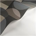 Casadeco|Geometric composition wallpaper with black circle shapes|Circles