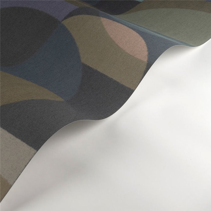 Casadeco|Papel pintado moderno con formas de círculos azul multicolor|Circulos
