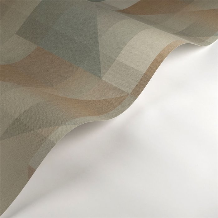 Casadeco|Green English-style abstract wallpaper with geometric design|Wallpaper