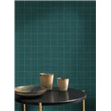 Casadeco|Green English check wallpaper with nice textile texture|Checkered