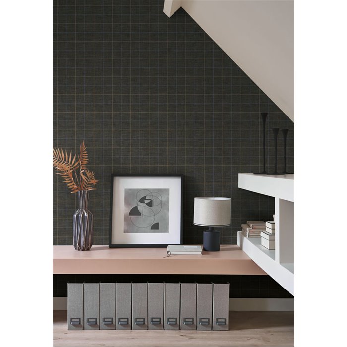 Casadeco|Papel pintado cuadros ingleses tonos oscuros, gris grafito o negro|Cuadros