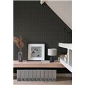 Casadeco|Papier peint à carreaux anglais tons foncés, gris graphite ou noir|Carreaux