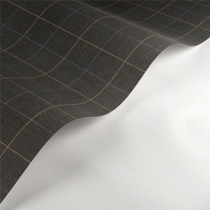 Casadeco|English check wallpaper in dark tones, graphite grey or black|Checkered