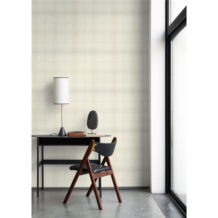 Casadeco|Papier peint à carreaux beige tartan anglais et écossais|Carreaux