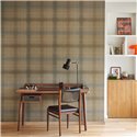 Casadeco|Brown tartan check wallpaper|Checkered
