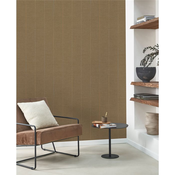 Papel pintado elegante rayas finas marrón - Casadeco Carnaby Street 200542875