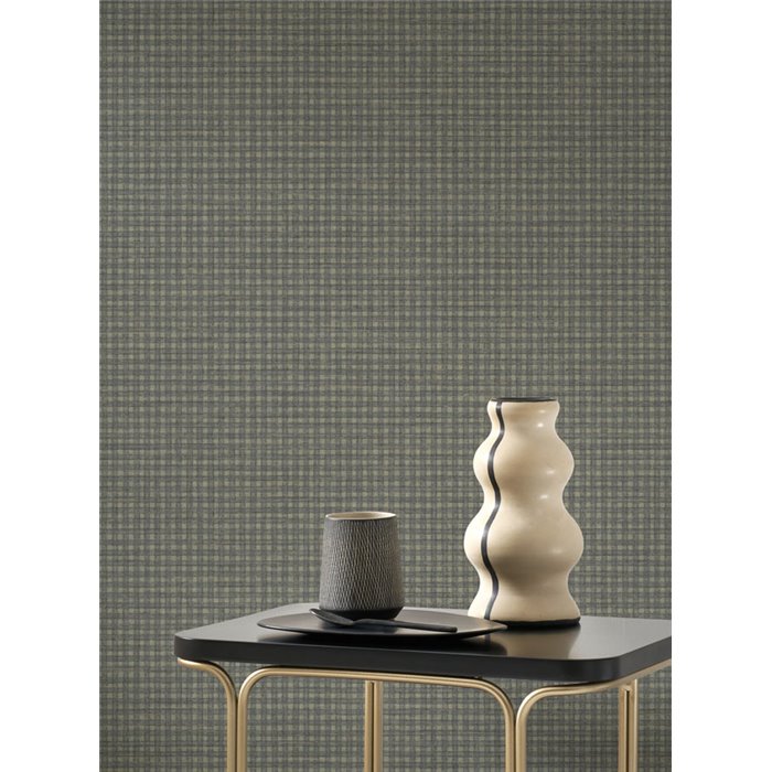 Casadeco|Grey gingham check wallpaper|Checkered