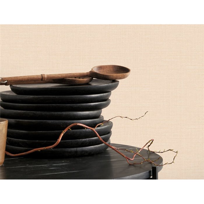 Casadeco|Hellbeige Stoffeffekt-Tapete|Textilimitation