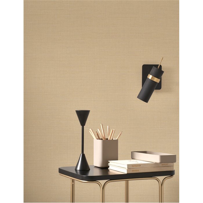 Casadeco|Papier peint uni marron effet textile|Imitation Tissu