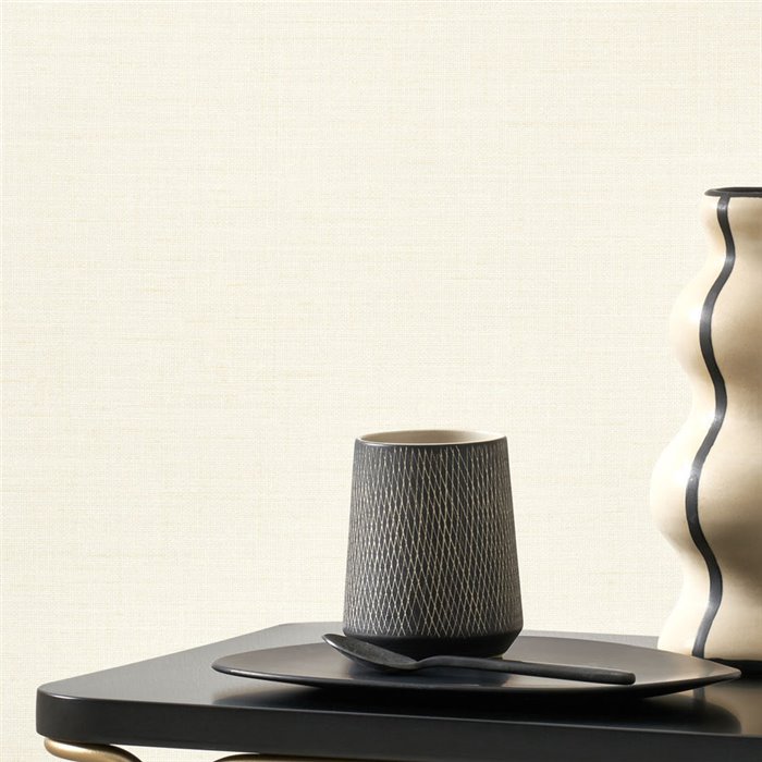 Casadeco|White fabric-effect wallpaper|Fabric Imitation