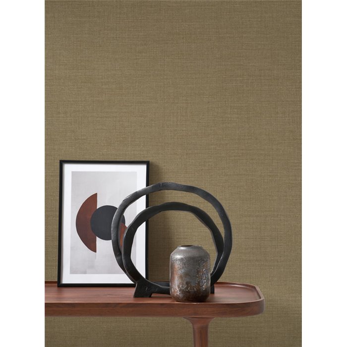 Casadeco|Papier peint effet tissu marron avec texture|Imitation Tissu