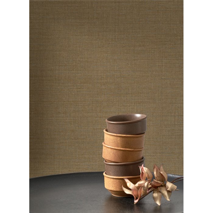 Casadeco|Brown marbled textile-effect wallpaper|Fabric Imitation