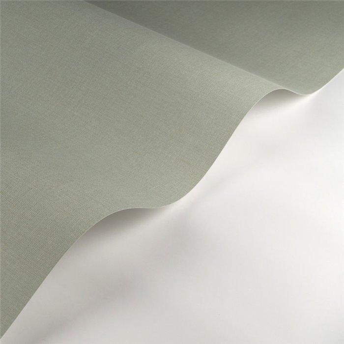 Casadeco|Papel pintado efecto textil verde con un sutil jaspeado|Imitacion Tela