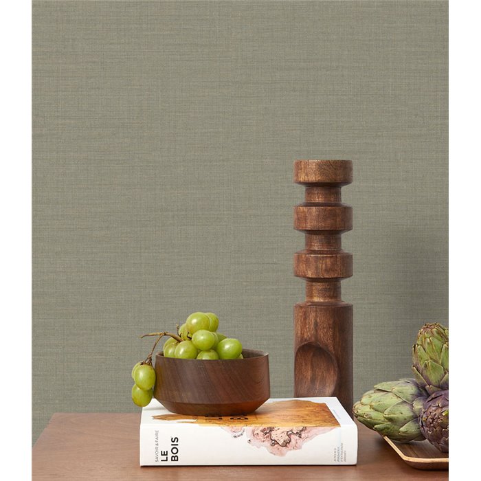 Casadeco|Papier peint effet marbré vert kaki|Imitation Tissu