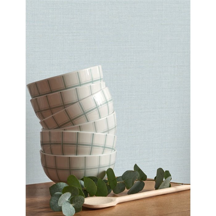 Casadeco|Hellblaue Stoffeffekt-Tapete|Textilimitation