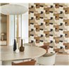 Casadeco|Modern wallpaper for living room with abstract brown design|Geometric
