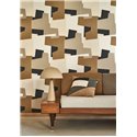 Casadeco|Modern wallpaper for living room with abstract brown design|Geometric