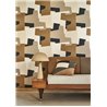 Casadeco|Modern wallpaper for living room with abstract brown design|Geometric