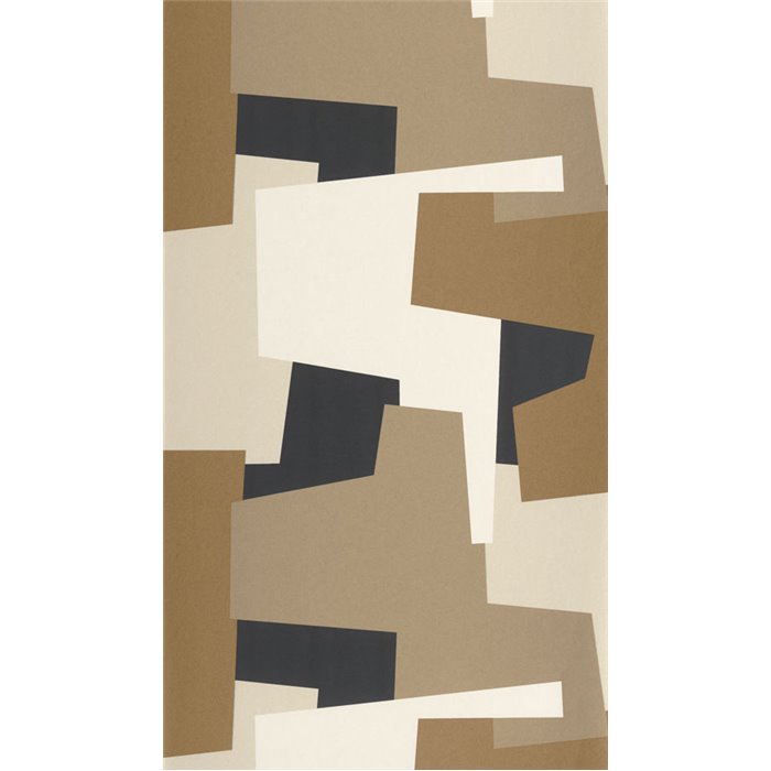 Casadeco|Modern wallpaper for living room with abstract brown design|Geometric